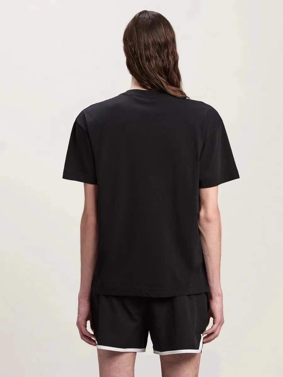 24SS Street Style Cotton Logo Print Unisex T-Shirt Charcoal Black - Gallery Image 13 - Detailed View