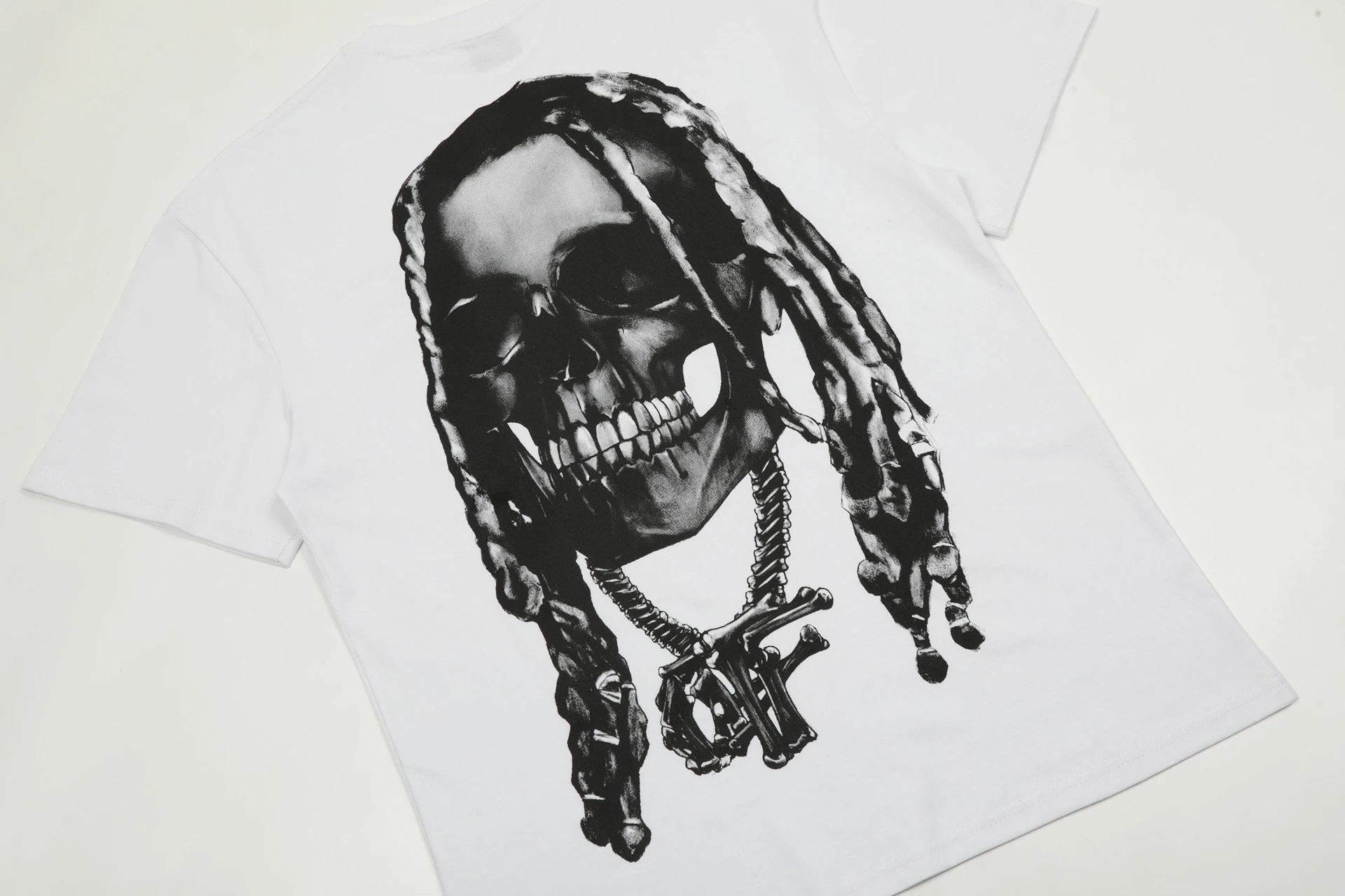 Revenge Skull Print T-shirt Black/White - Gallery Image 8 - Detailed View