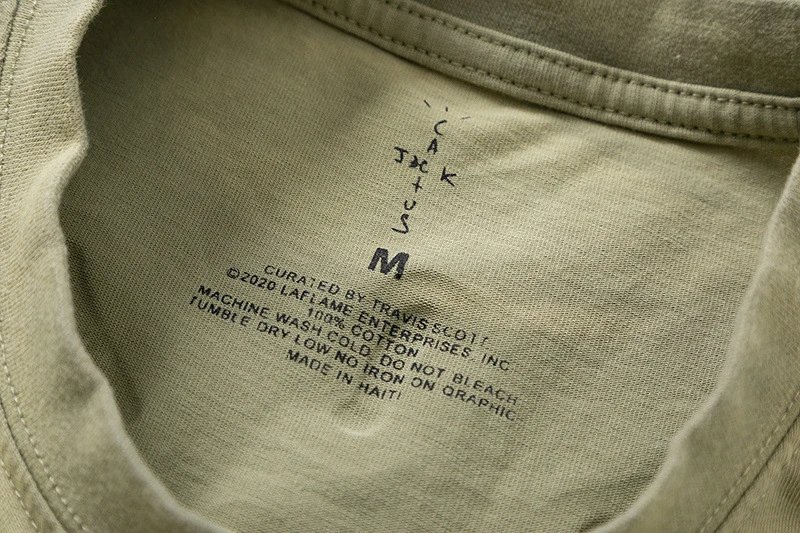 Vintage Graphic Streetwear Cotton T-Shirt Moss Green - Gallery Image 7 - Detailed View