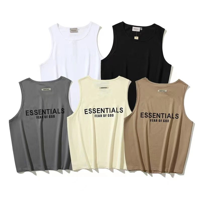 Streetwear Sleeveless Tee Cotton Ivory - Gallery Image 1 - Detailed View