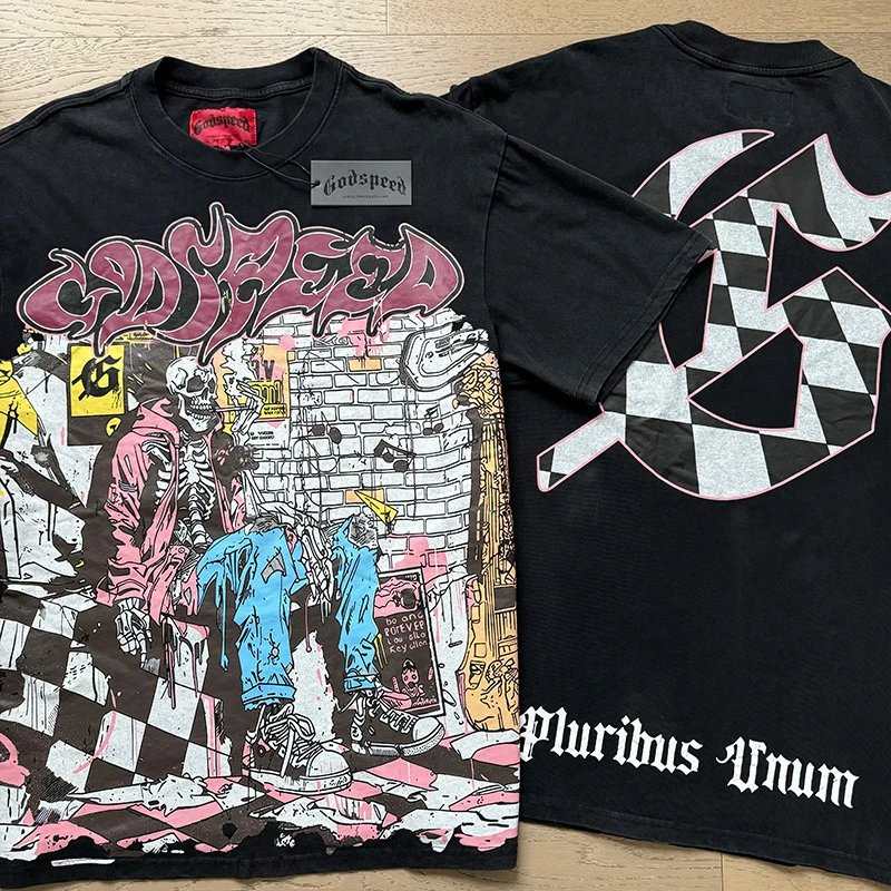 Godspeed Skull Print Tee Black - Gallery Image 8 - Detailed View