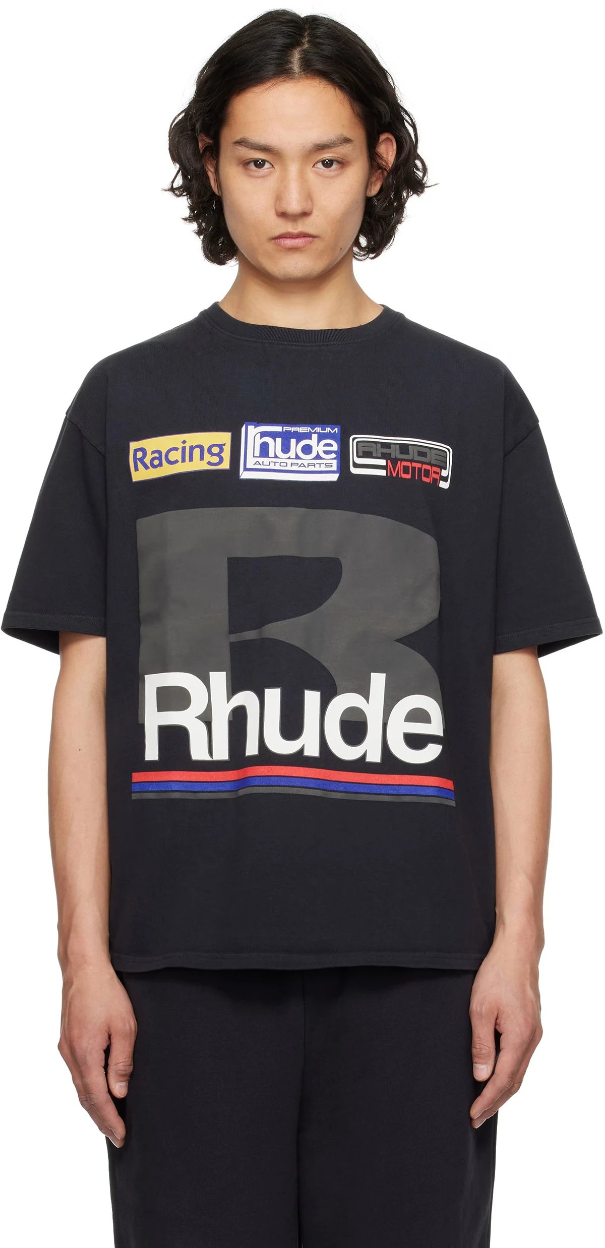Rhude Geometric Logo T-shirt Black - Gallery Image 11 - Detailed View