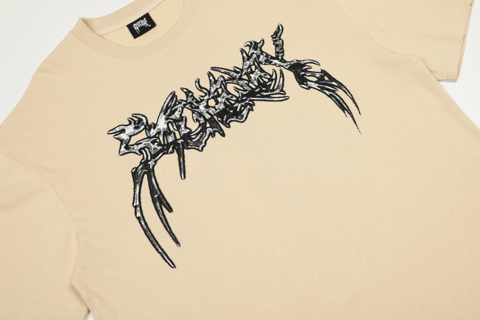 Streetwear Skull Graphic Tee Sandstone - Gallery Image 7 - Detailed View