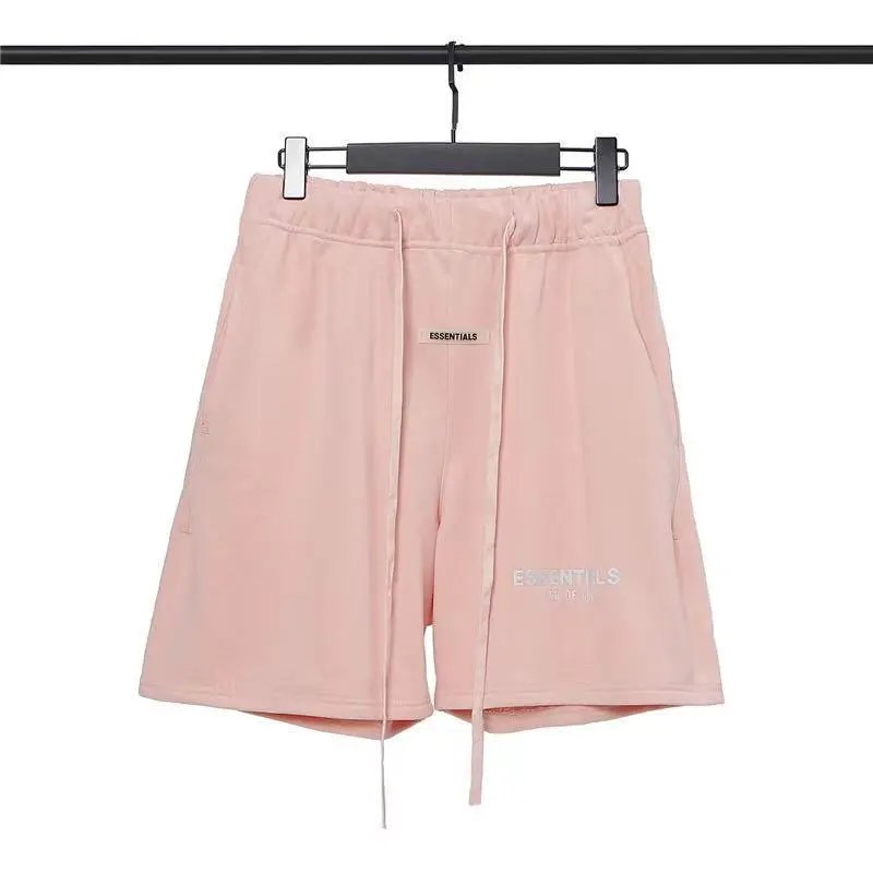 Streetwear Cotton Shorts Men Summer Blush Pink - Essentials - Cnfans - $23.23