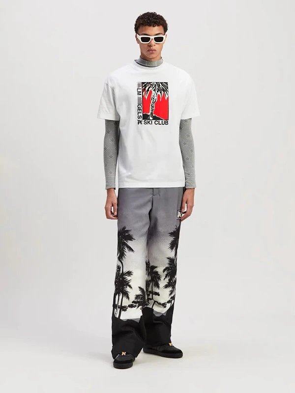 Streetwear Palm Tree Graphic Cotton Tee Ivory - Gallery Image 12 - Detailed View