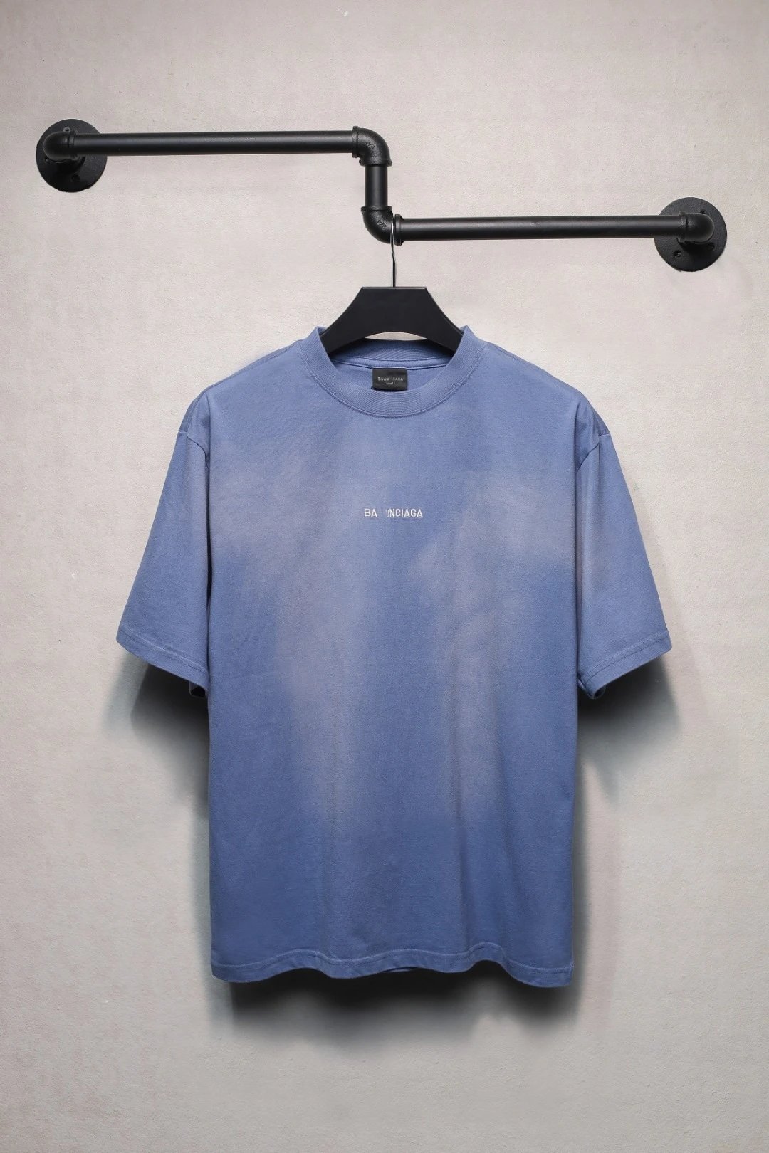 Unisex Oversized Washed Logo T-Shirt Spring Summer Dusty Blue - High Quality Product Image - Cnfans