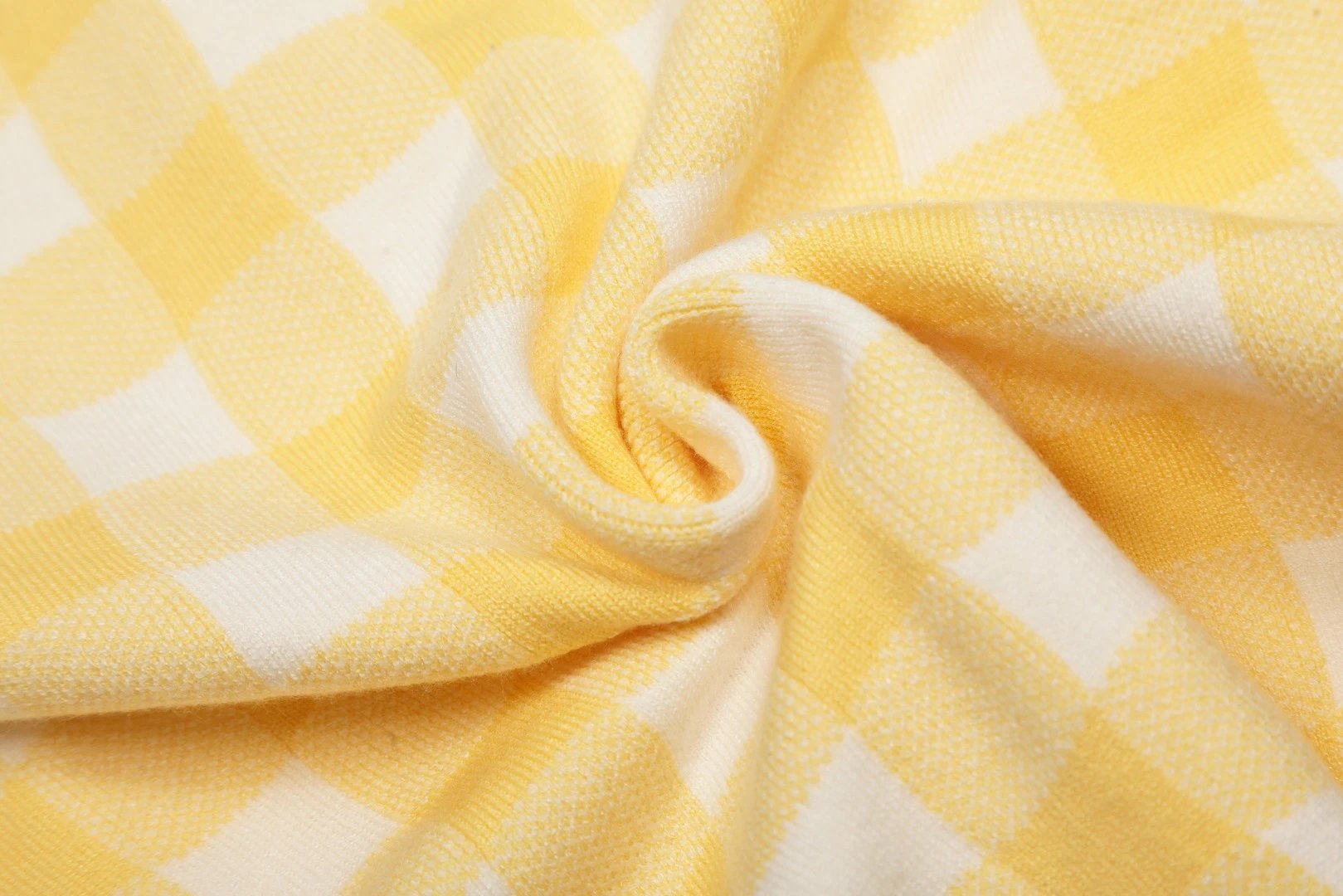 Women's Knit Cardigan Plaid Short Sleeve Top - Gray - Gallery Image 8 - Detailed View