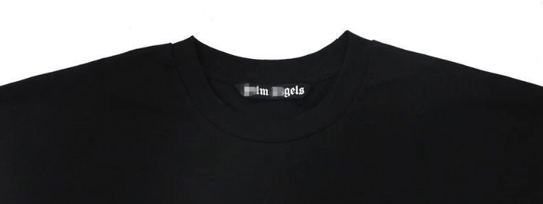 Unisex Streetwear Flame Logo Cotton T-Shirt Black White - Gallery Image 4 - Detailed View