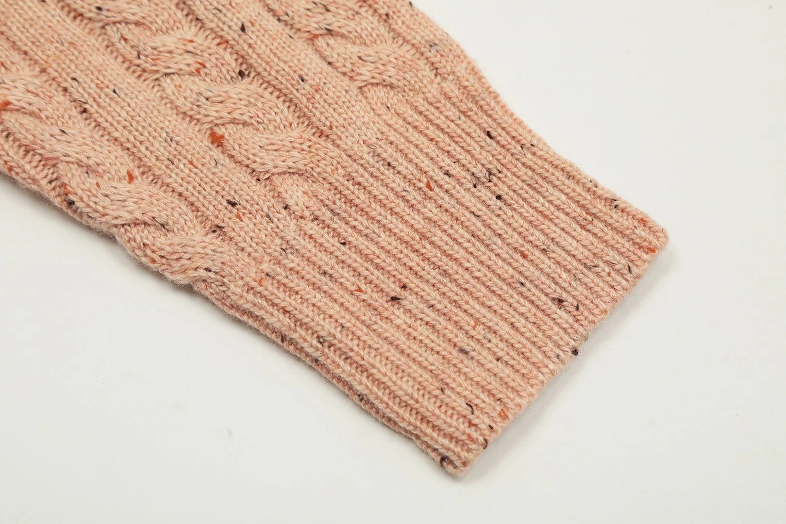 Cable-Knit Wool Blend Cardigan Sweater Ecru - Gallery Image 14 - Detailed View