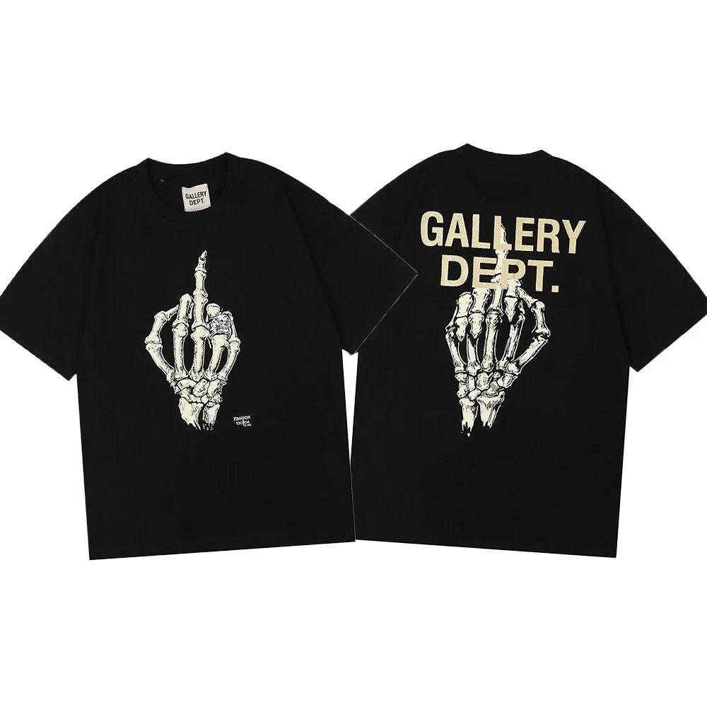 Gallery Dept Skull Hand Gold Tee Black - Gallery Dept - Cnfans - $18.30