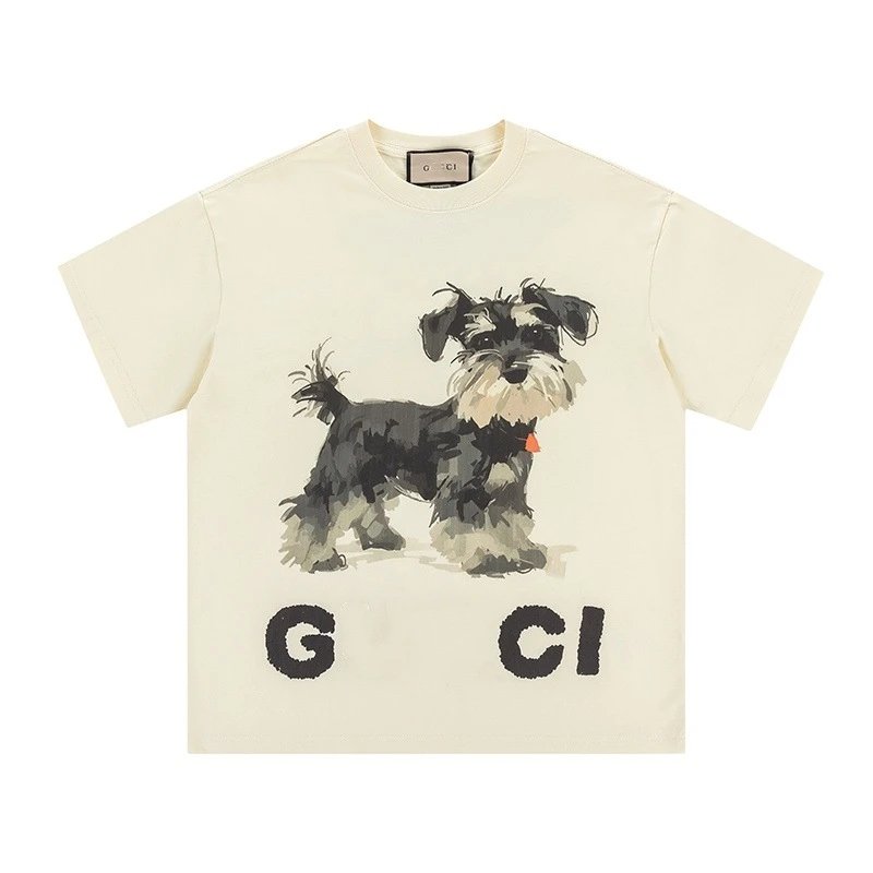 Casual Cotton Graphic Tee Unisex Ivory - Gallery Image 3 - Detailed View