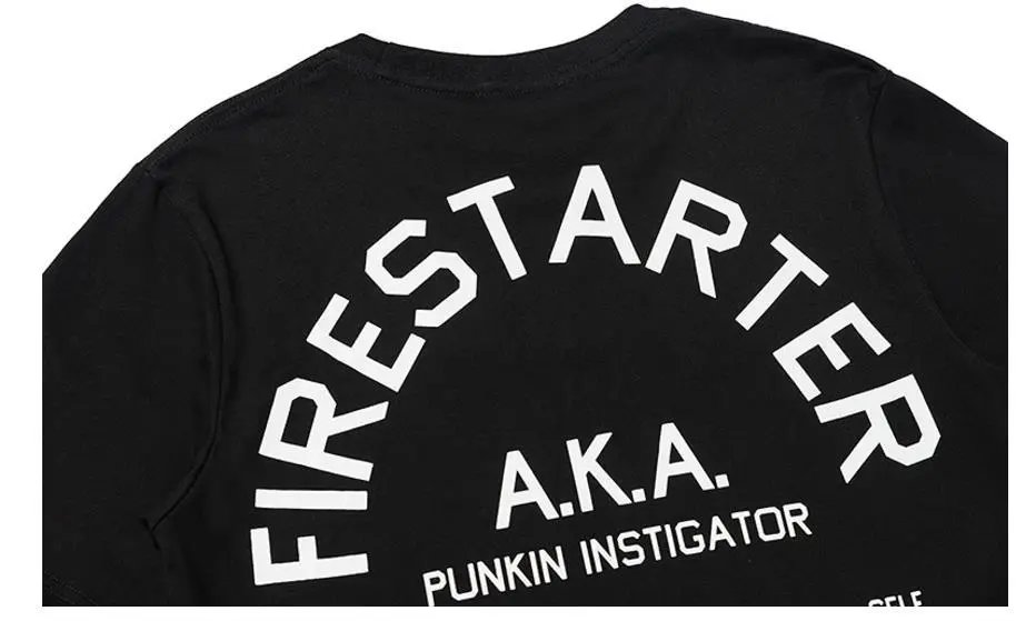 Unisex Flame Print Cotton Tee Ivory/Onyx - Gallery Image 10 - Detailed View