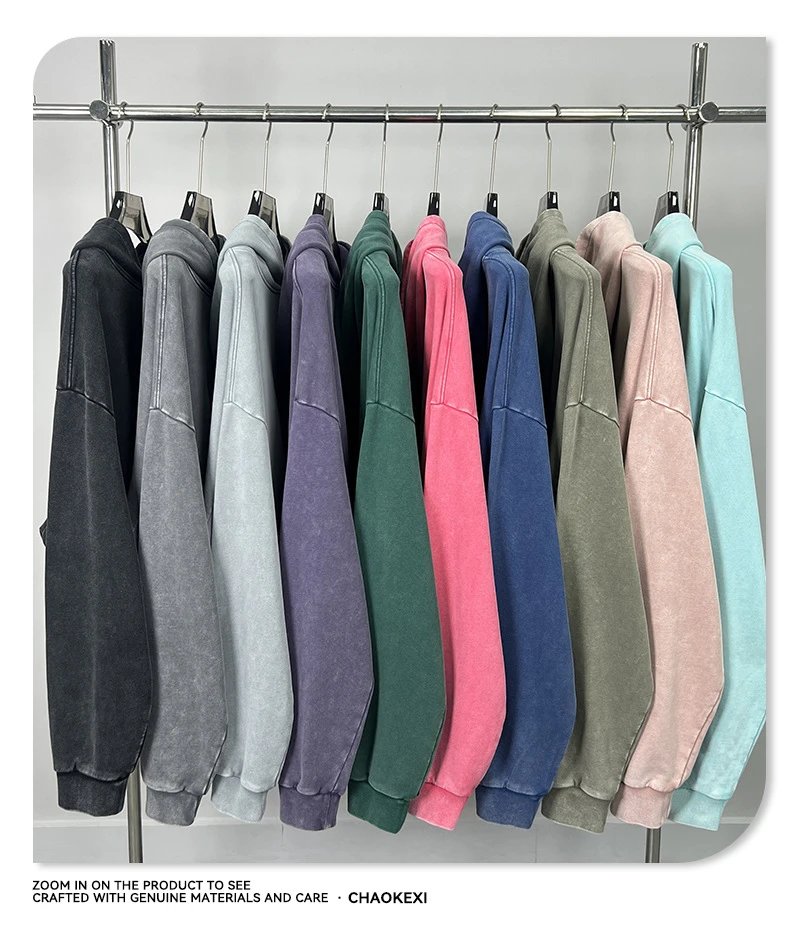 Oversized Washed Hoodie Unisex Fall Rosewood Pink - Gallery Image 7 - Detailed View