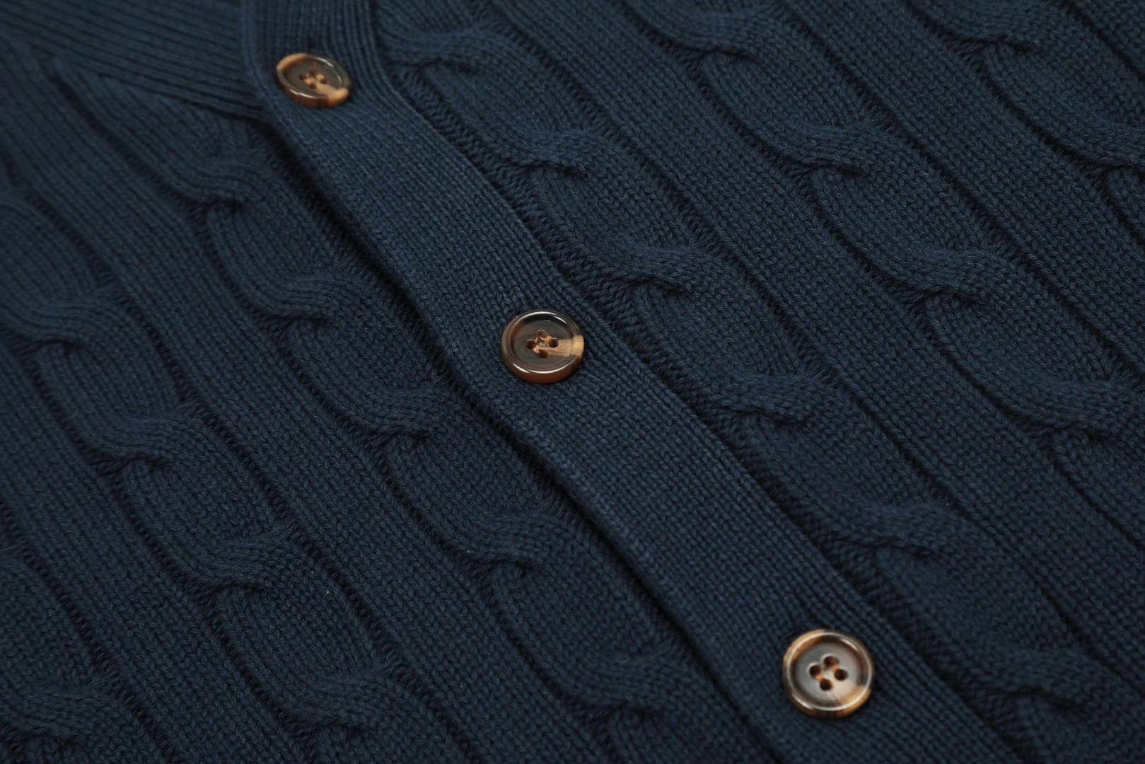 Women's Cable-Knit Cardigan Sweater Ivory - Gallery Image 11 - Detailed View