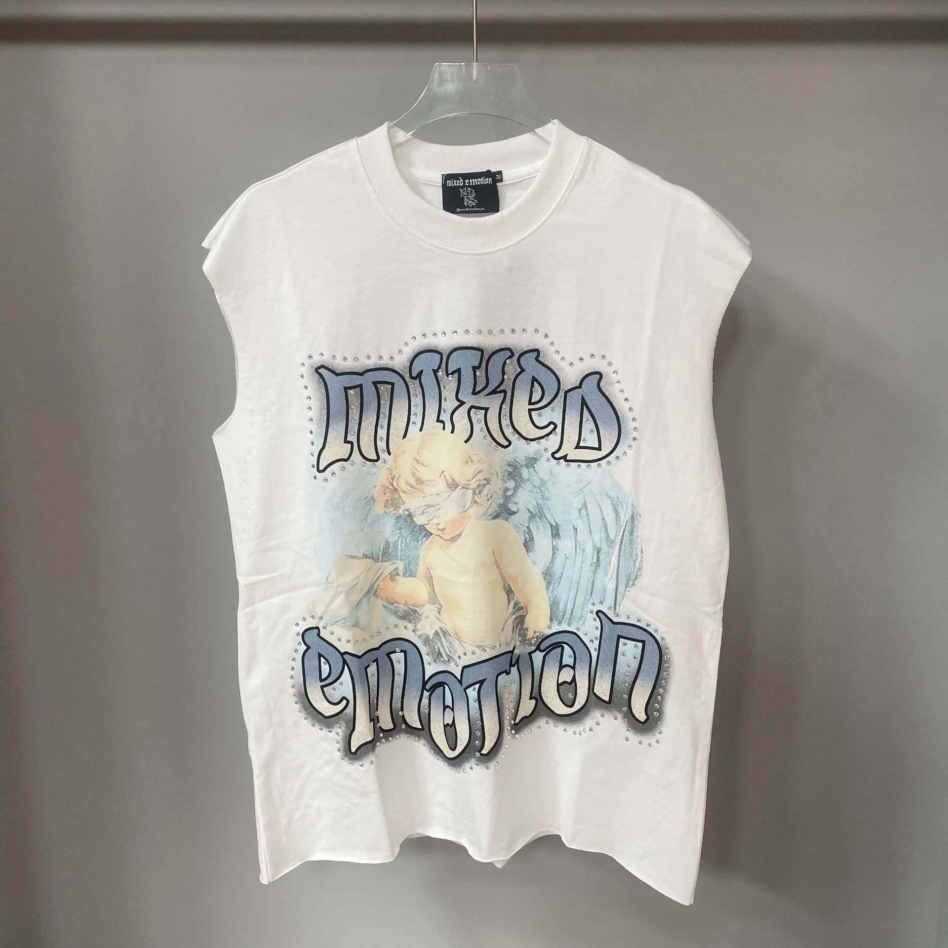 Mixed Emotion Angel Graphic Tank White - High Quality Product Image - Cnfans