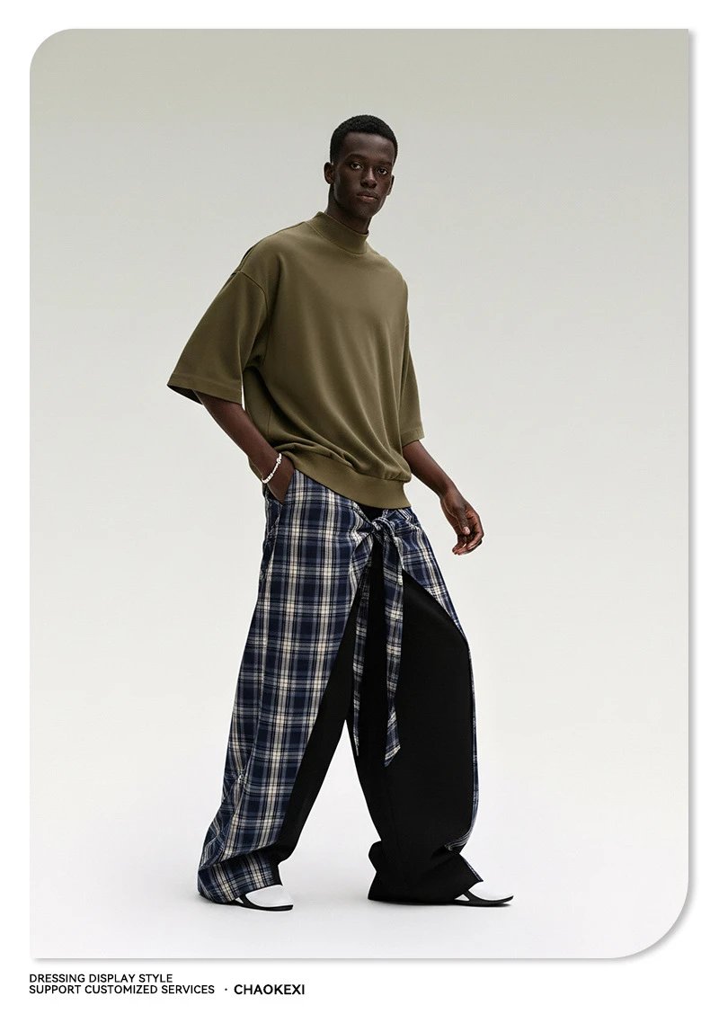 Men's Cotton Boxy Tee Retro Style Top Slate Gray - Gallery Image 6 - Detailed View