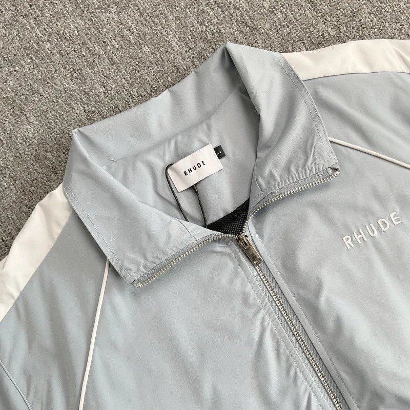 Athletic Windbreaker Tracksuit Set Unisex Pale Blue - Gallery Image 12 - Detailed View