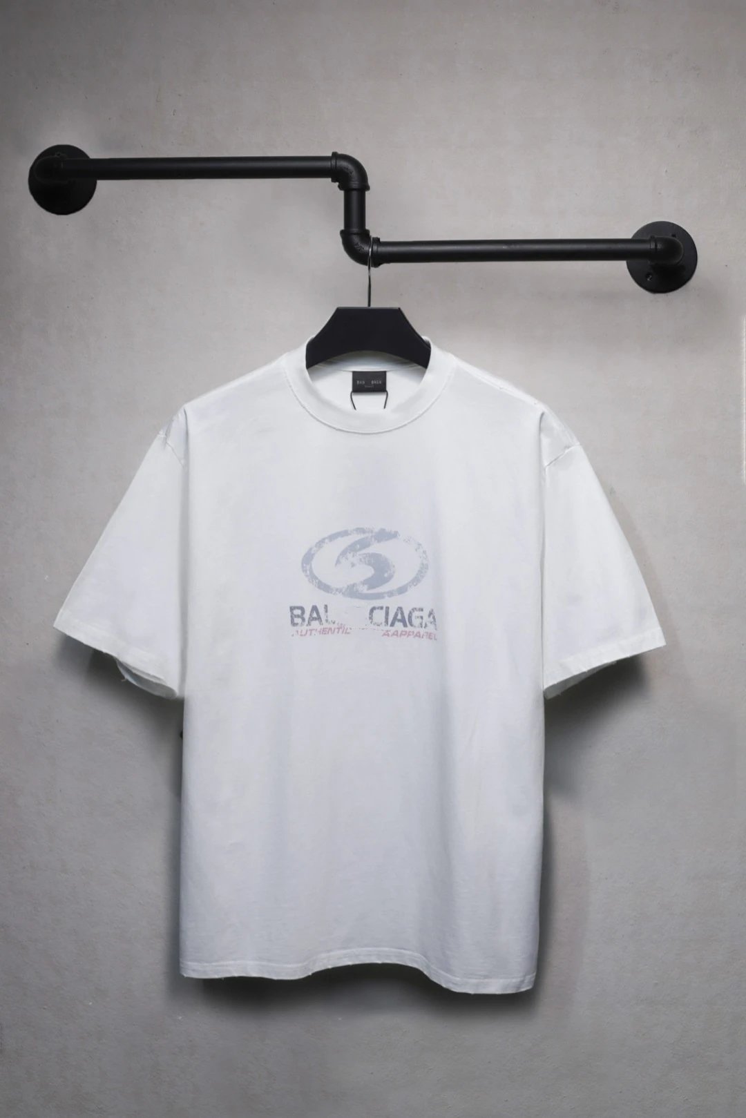 Men's Distressed Graphic Tee Casual Cotton Top - Onyx - Balenciaga - Cnfans - $30.00