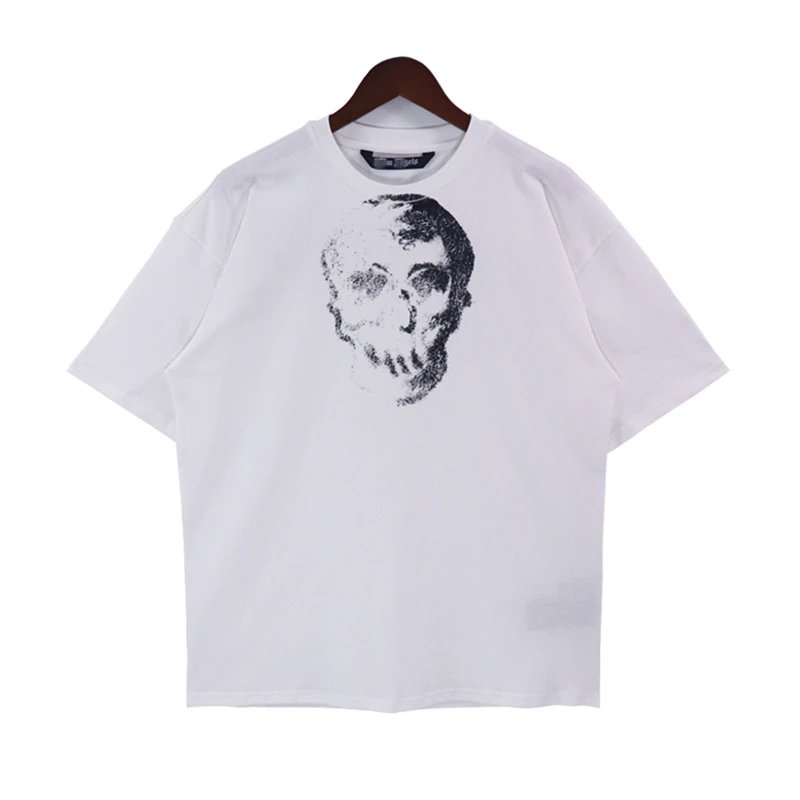 Skull Graphic Streetwear Cotton T-Shirt Ivory - Gallery Image 6 - Detailed View
