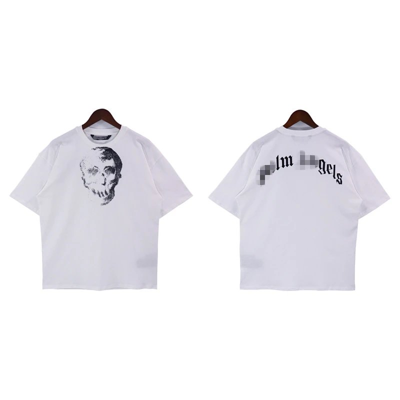 Skull Graphic Streetwear Cotton T-Shirt Ivory - Related Product - Cnfans