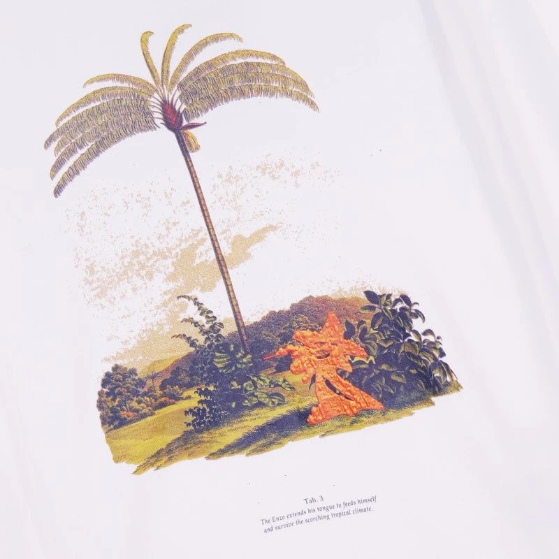 Street Palm Tree Cotton Hoodie Unisex Jet Black - Gallery Image 7 - Detailed View