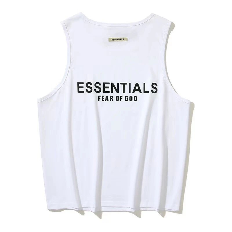 Streetwear Sleeveless Tee Cotton Ivory - Essentials - Cnfans - $18.71