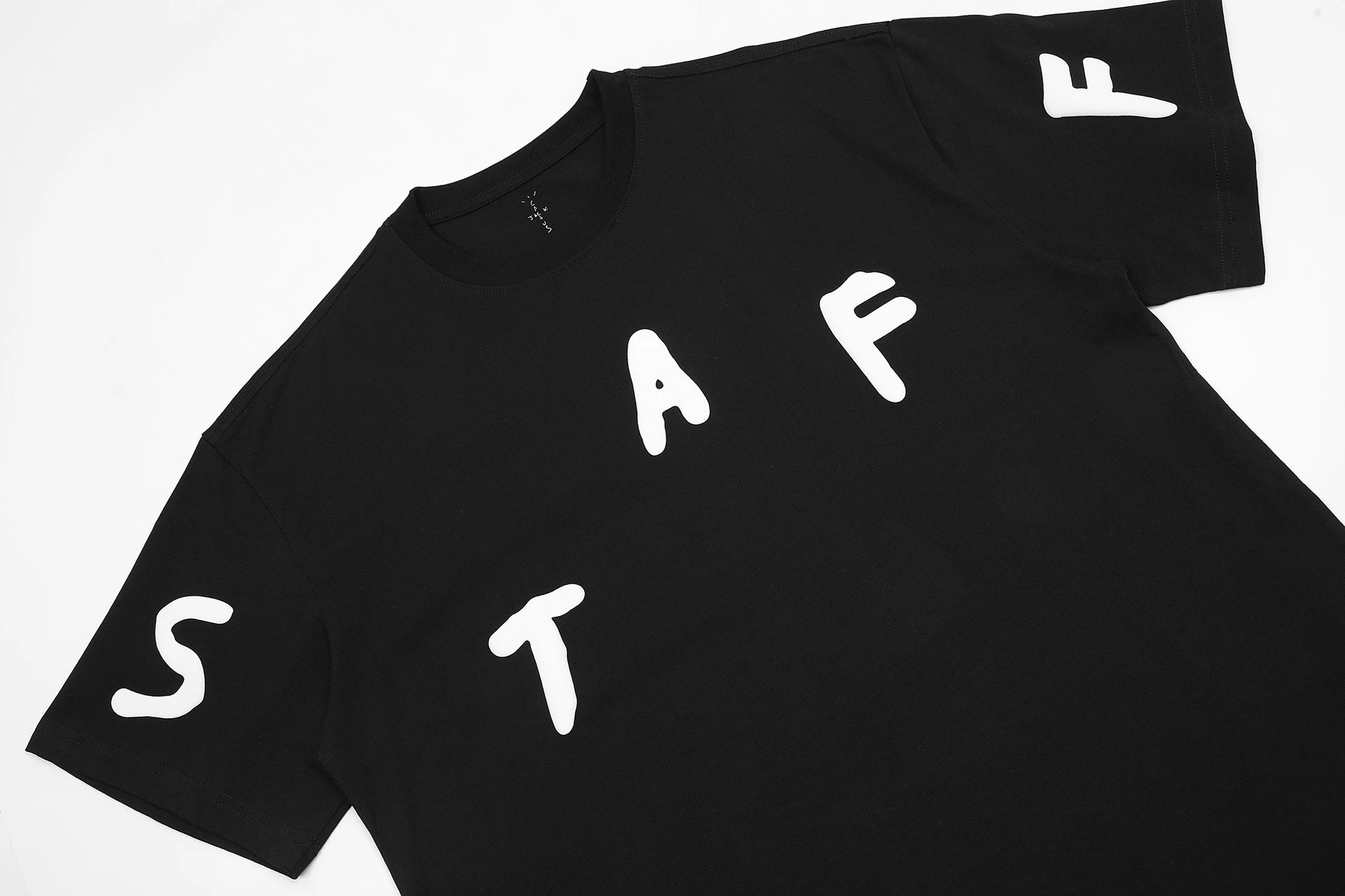 Streetwear Foam Print Staff T-Shirt Jet Black - Gallery Image 9 - Detailed View