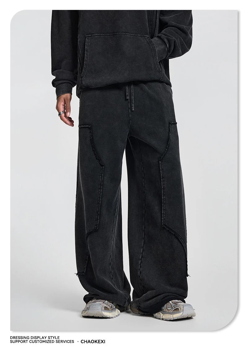 Loose Fit Cotton Cargo Pants Autumn Slate - Gallery Image 7 - Detailed View