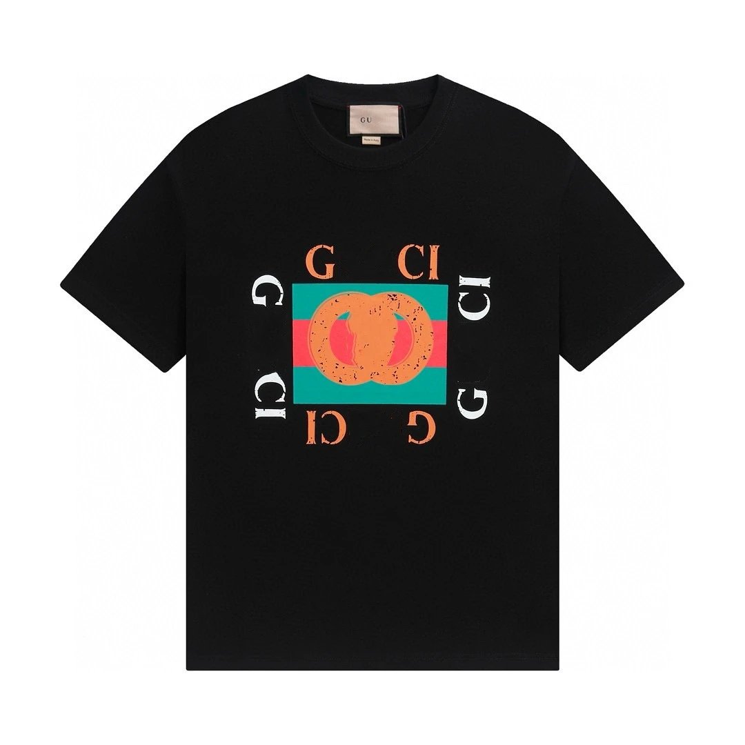 Casual Letter Print Cotton Unisex Tee Shirt - Off White - Gallery Image 11 - Detailed View