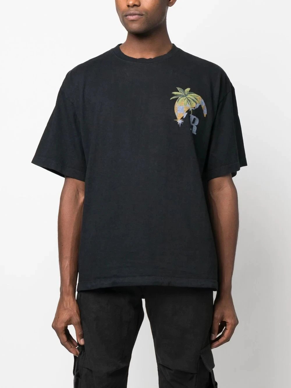 Rhude Sunset Palm Racing Tee Multicolor - Gallery Image 6 - Detailed View