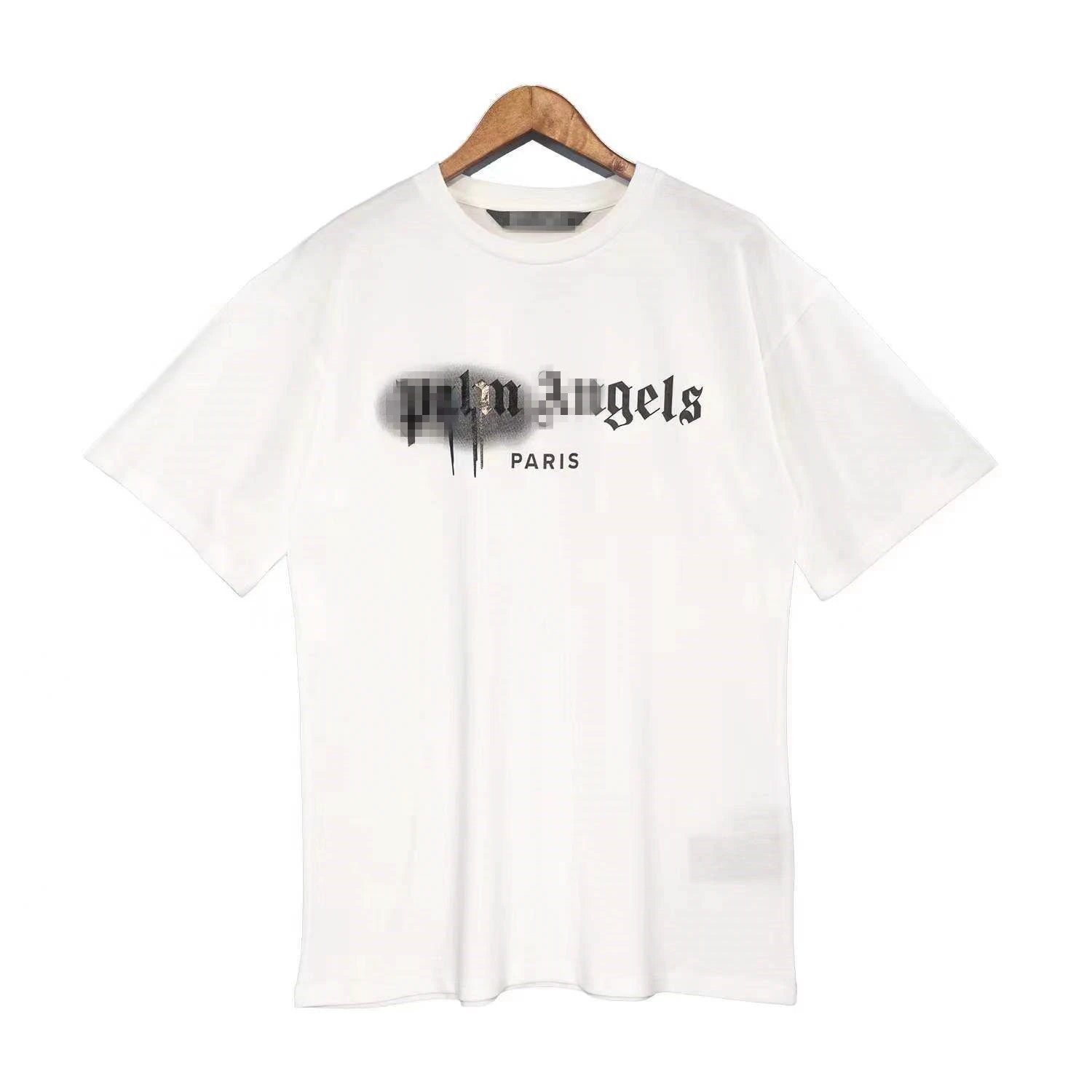 Street Style Spray Paint Logo Cotton T-Shirt Ivory - Gallery Image 13 - Detailed View