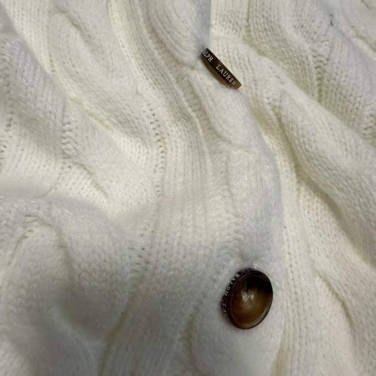 Ralph Lauren Wool Cardigan Cream - Gallery Image 14 - Detailed View