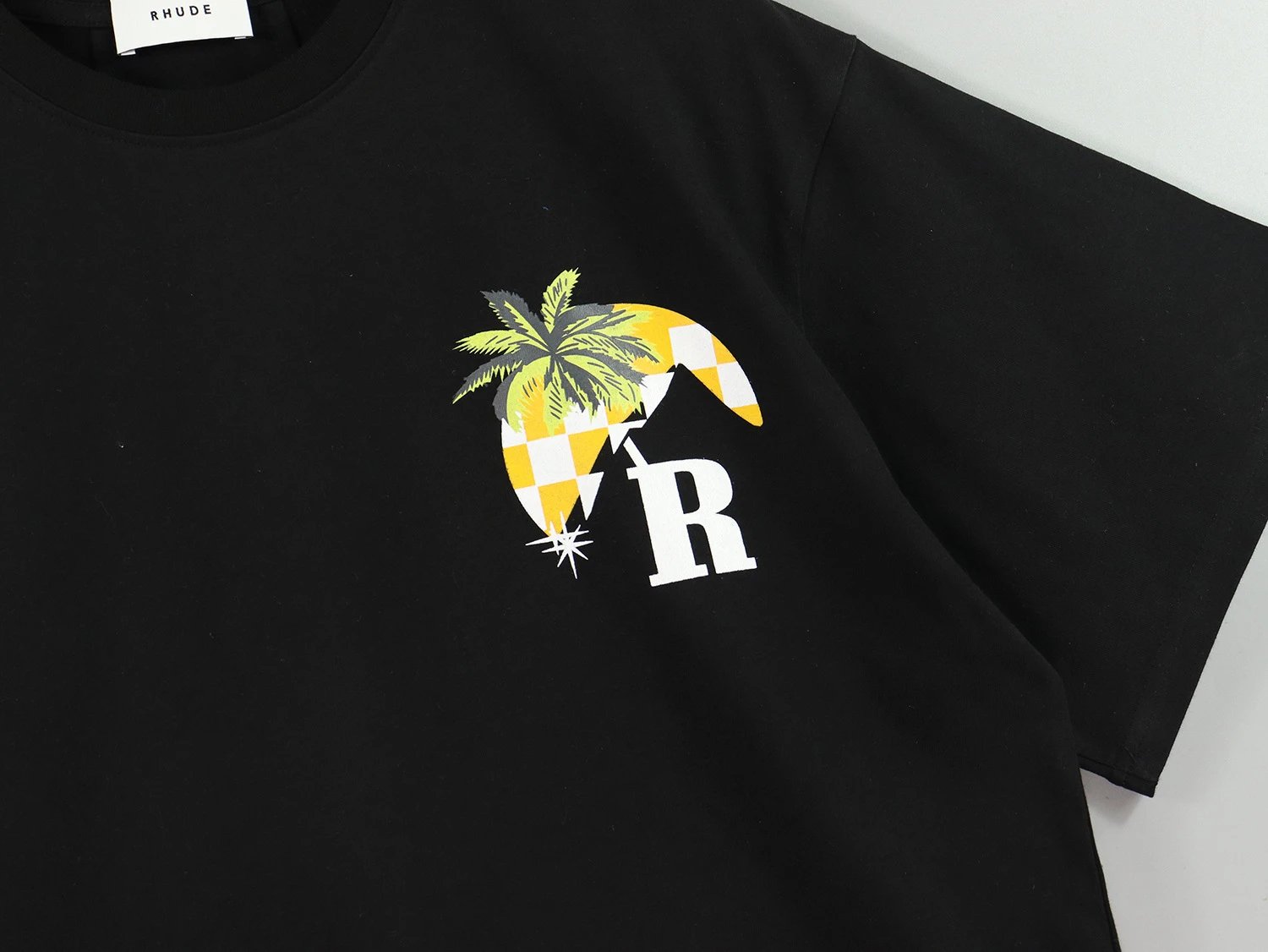 Rhude Sunset Palm Racing Tee Multicolor - Gallery Image 9 - Detailed View