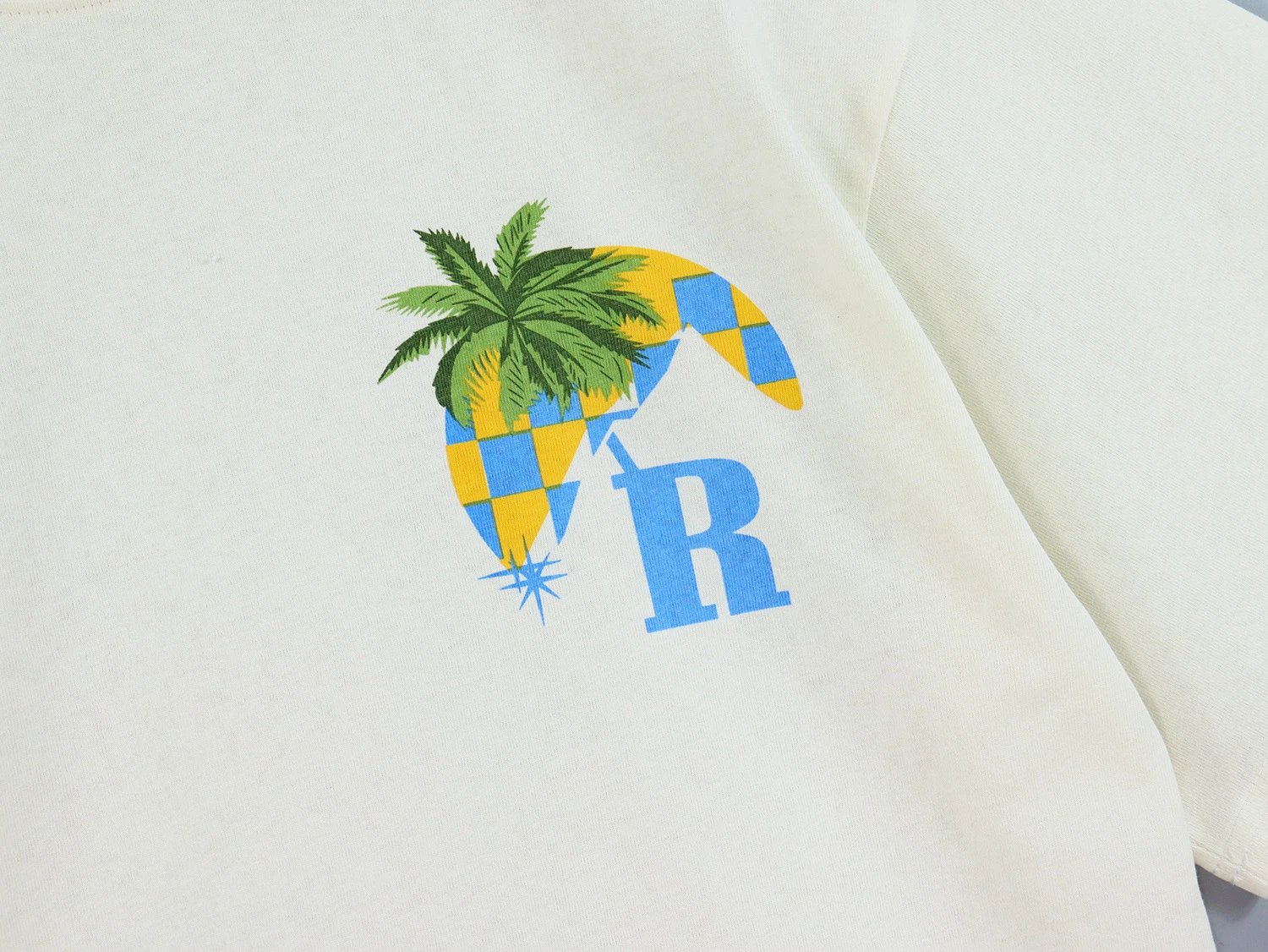 Rhude Sunset Palm Racing Tee Multicolor - Gallery Image 12 - Detailed View