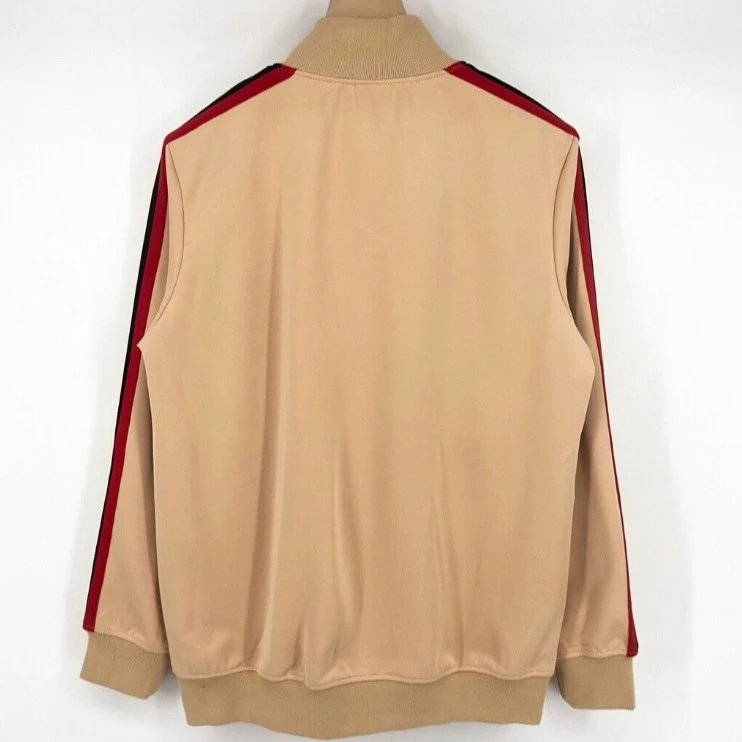 Sporty Striped Zip Jacket Unisex Casual Outerwear Onyx - Gallery Image 5 - Detailed View