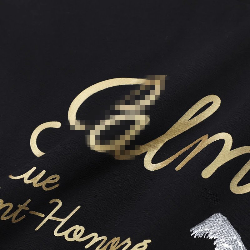 Streetwear Cotton Palm Tree Graphic Tee Black - Gallery Image 5 - Detailed View