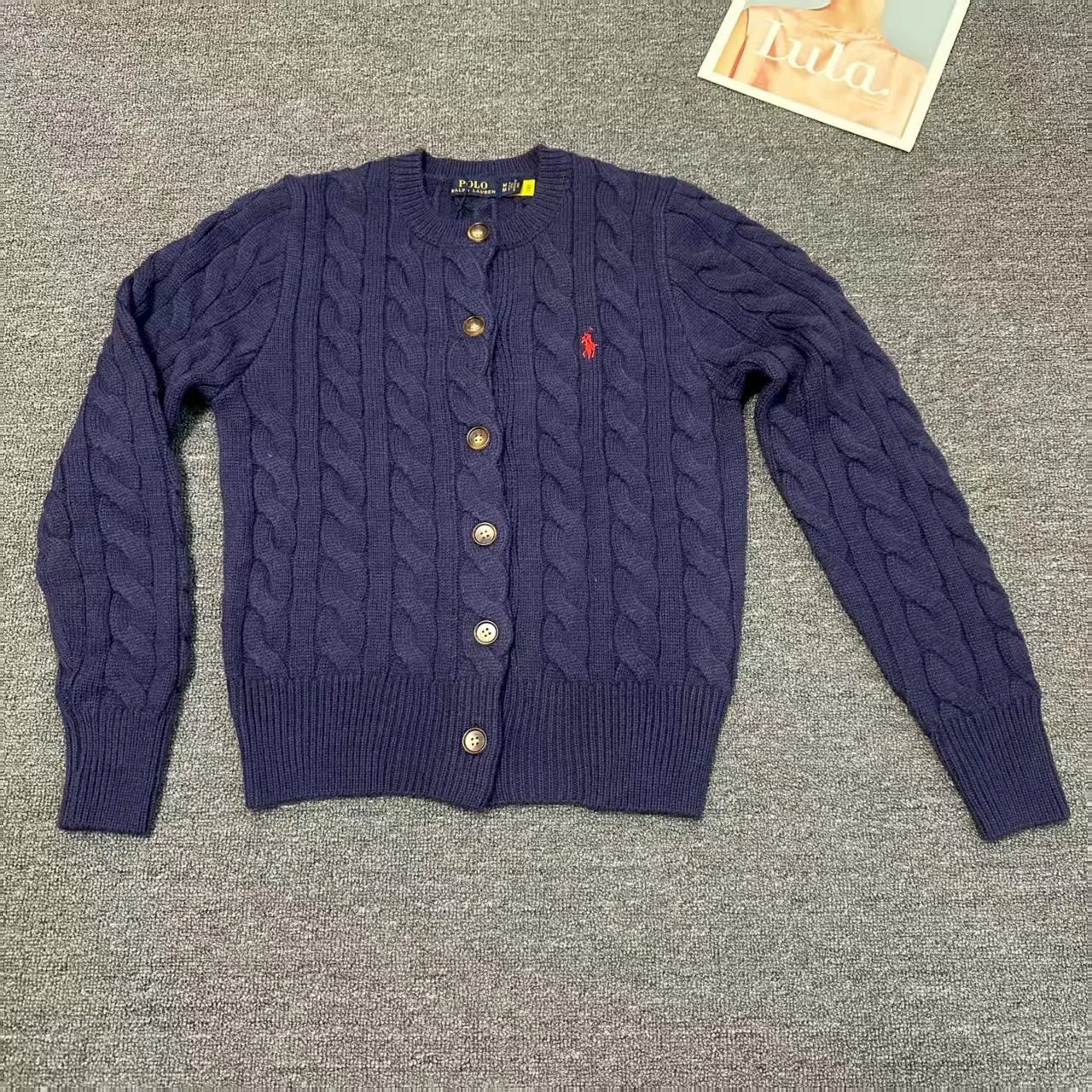 Ralph Lauren Wool Cardigan Cream - Gallery Image 5 - Detailed View