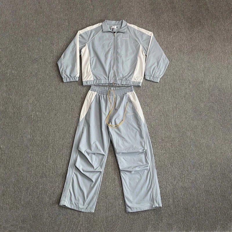 Athletic Windbreaker Tracksuit Set Unisex Pale Blue - Rhude - Cnfans - $54.52