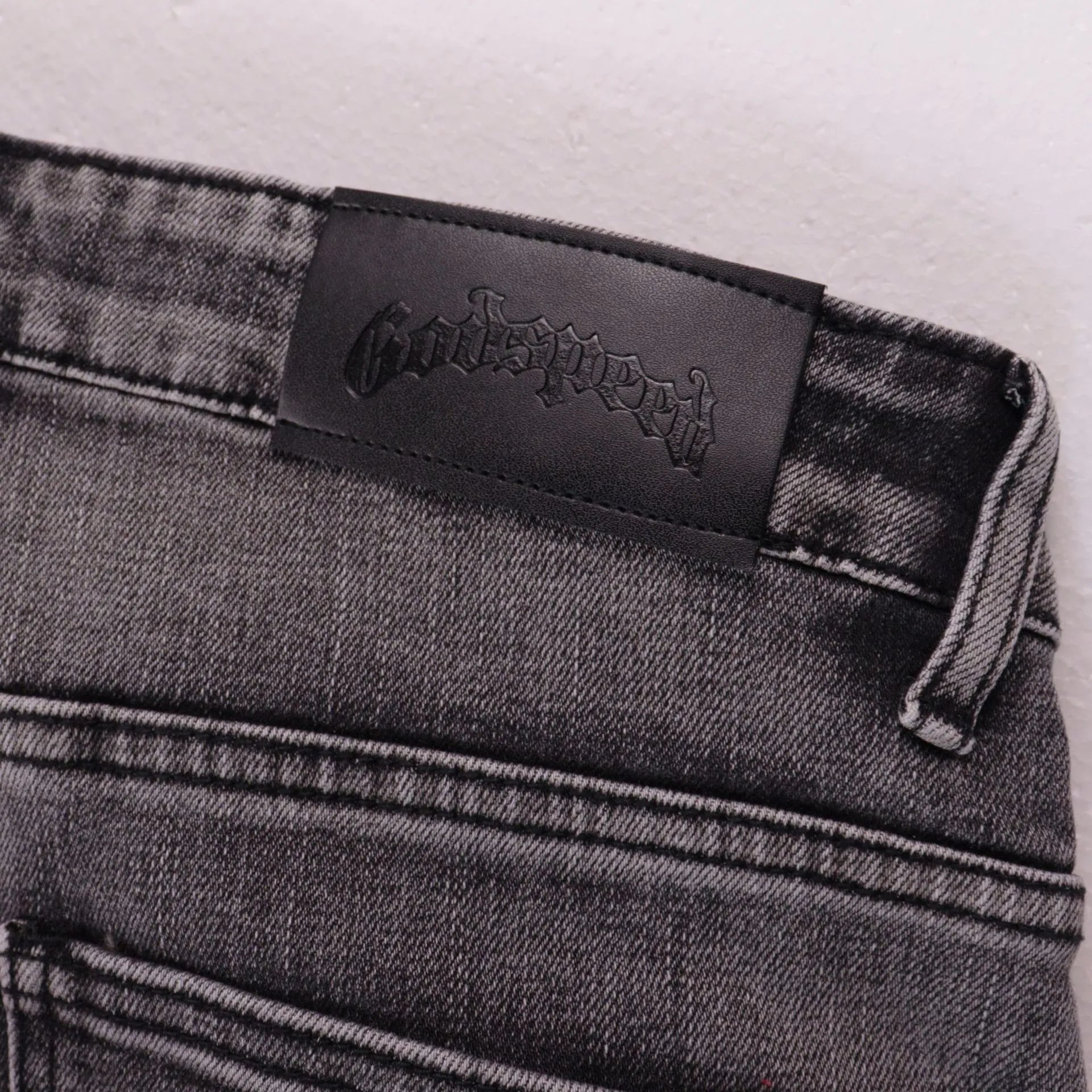 Godspeed Embroidered Denim Shorts Multi - Gallery Image 7 - Detailed View