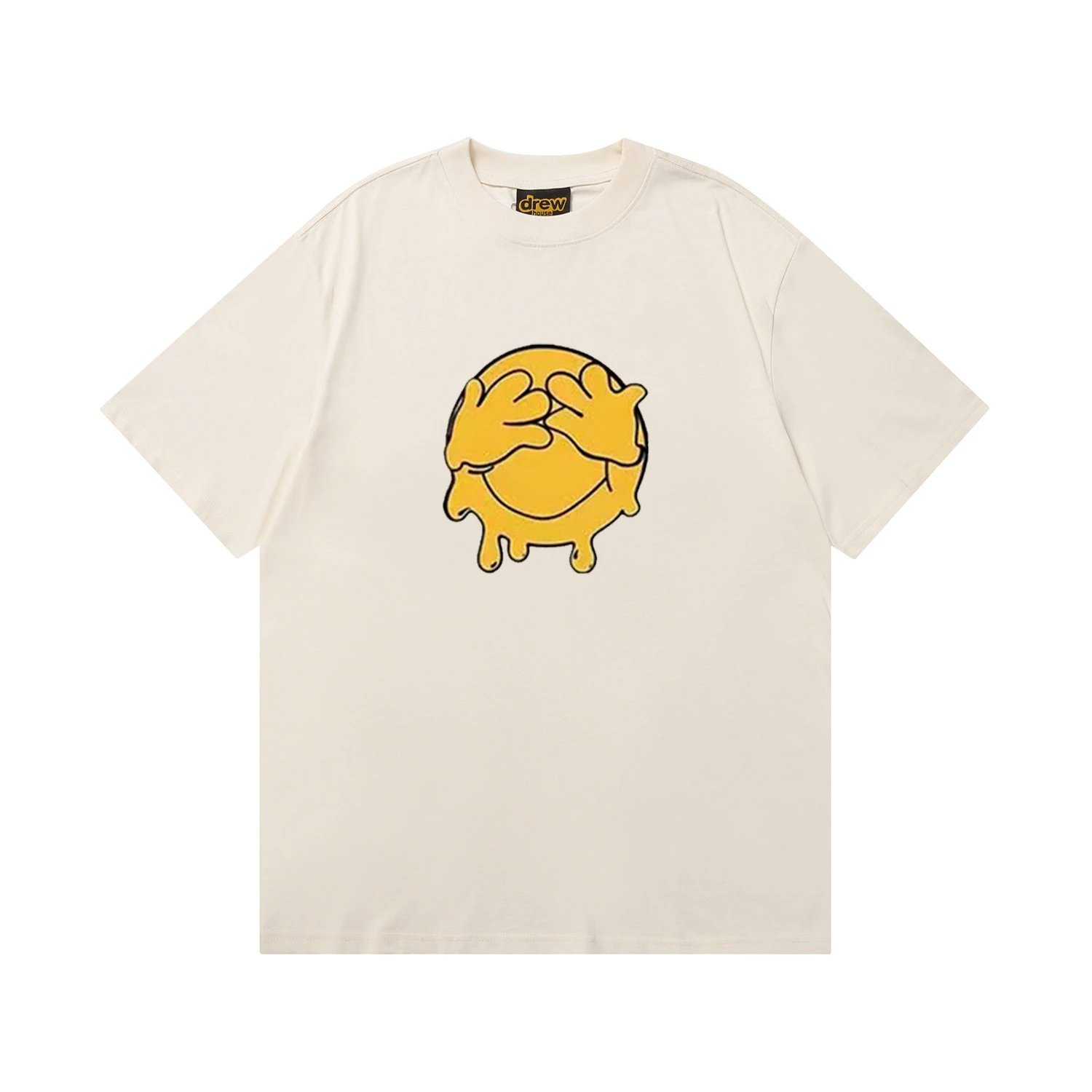 Street Style Graphic Tee Melted Smile Ivory - Drew(Drew House) - Cnfans - $20.65