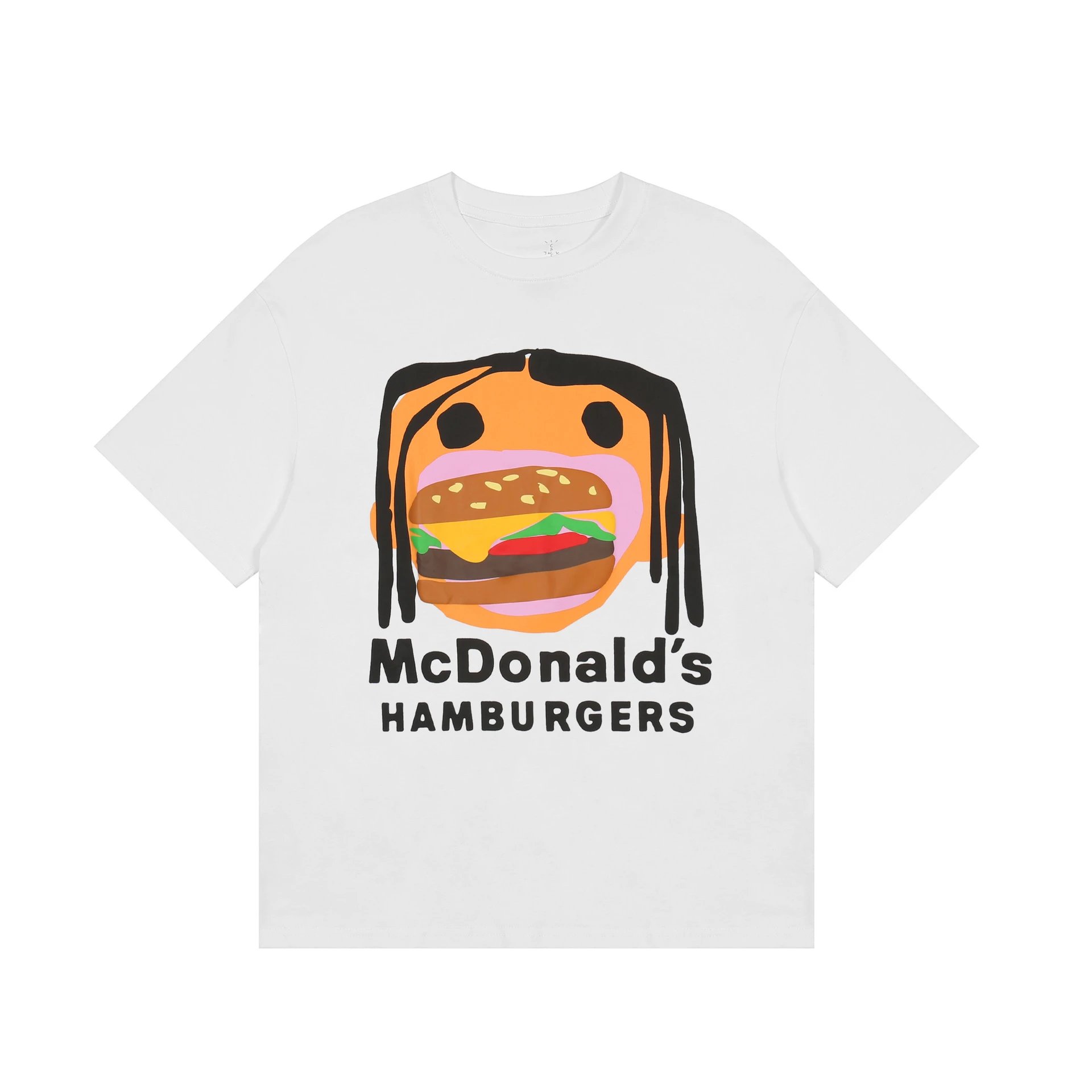 Streetwear Graphic Burger Tee White - Travis Scott - Cnfans - $20.00