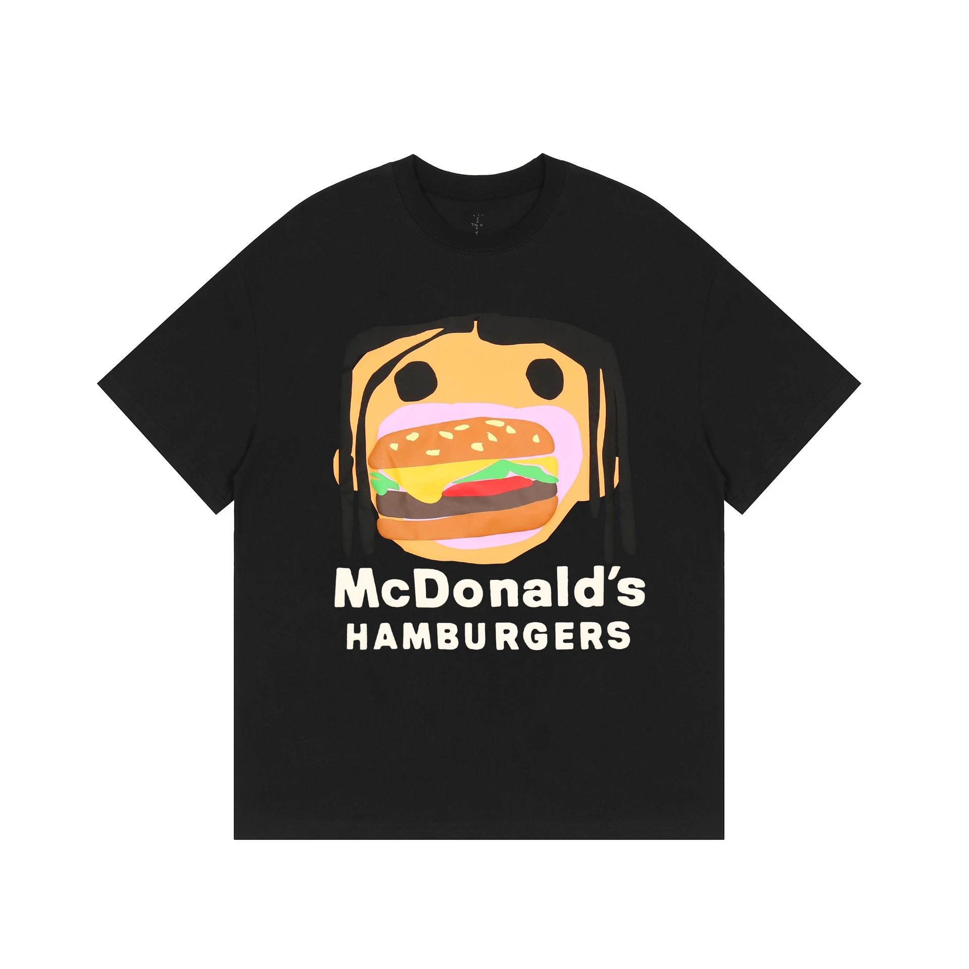 Street Graphic Burger Tee Cotton Retro Black - Related Product - Cnfans