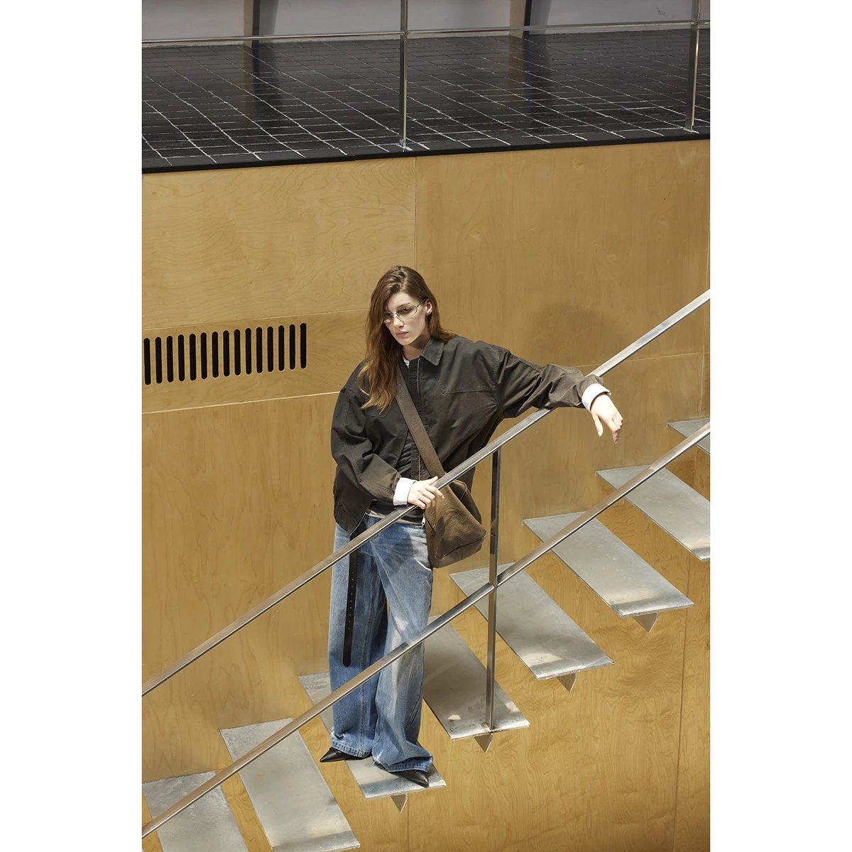 Retro Cleanfit Unisex Spring Fall Workwear Jacket Plaid Lined Obsidian - Gallery Image 5 - Detailed View