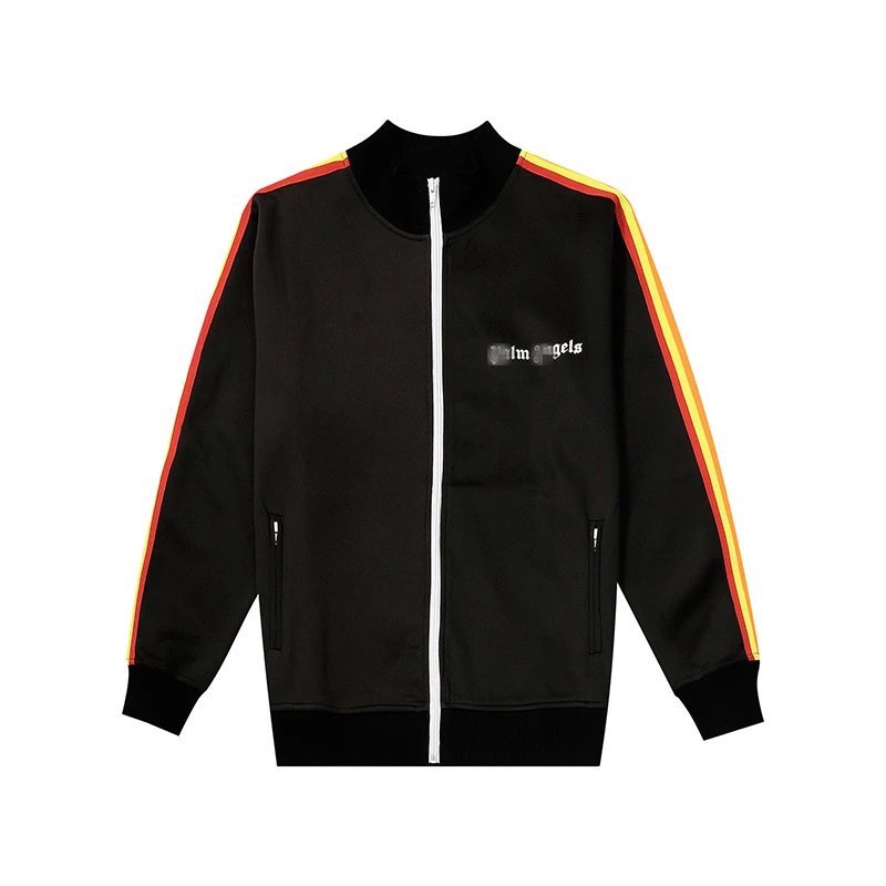 Retro Sporty Striped Jacket Unisex Relaxed Fit - Onyx - Gallery Image 7 - Detailed View