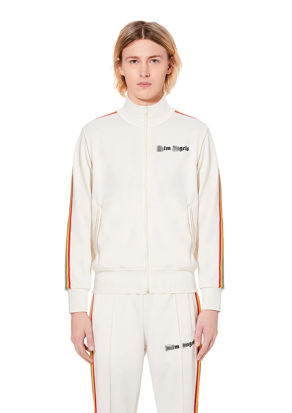 Retro Sporty Striped Jacket Unisex Relaxed Fit - Onyx - Gallery Image 10 - Detailed View