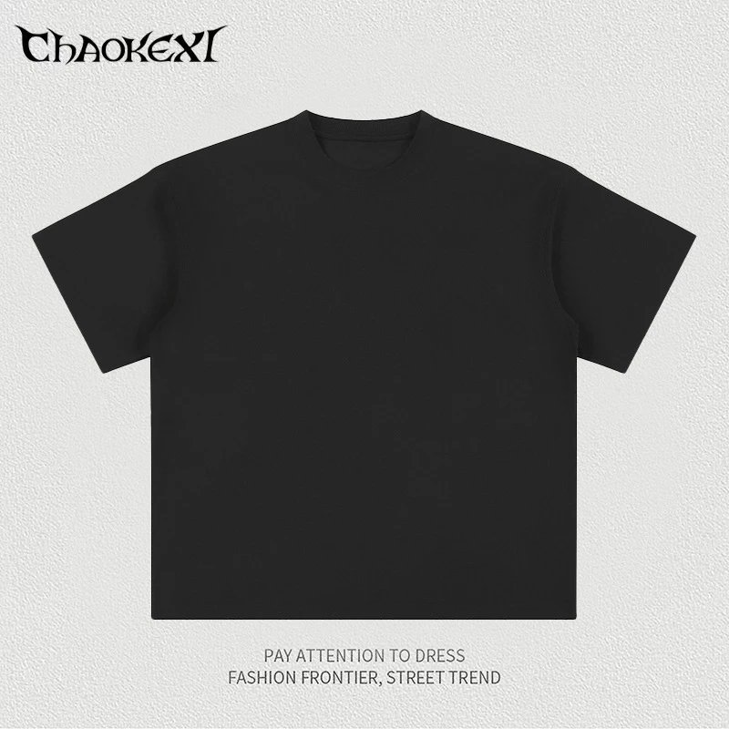 Summer Cool Street Style Tee, Solid Color Onyx - ChaoKeXi - Cnfans - $16.68