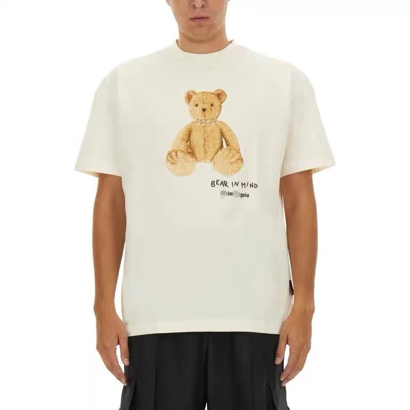 Street Style Teddy Print Cotton T-Shirt Jet Black - Gallery Image 12 - Detailed View