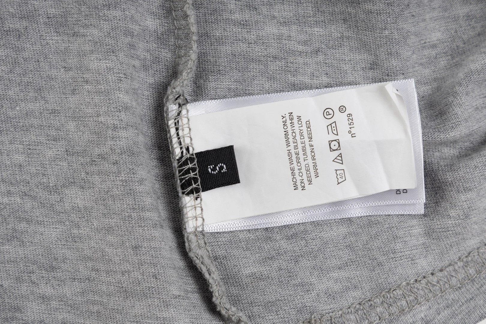 Cotton Henley Long Sleeve T-Shirt, Snow White - Gallery Image 9 - Detailed View