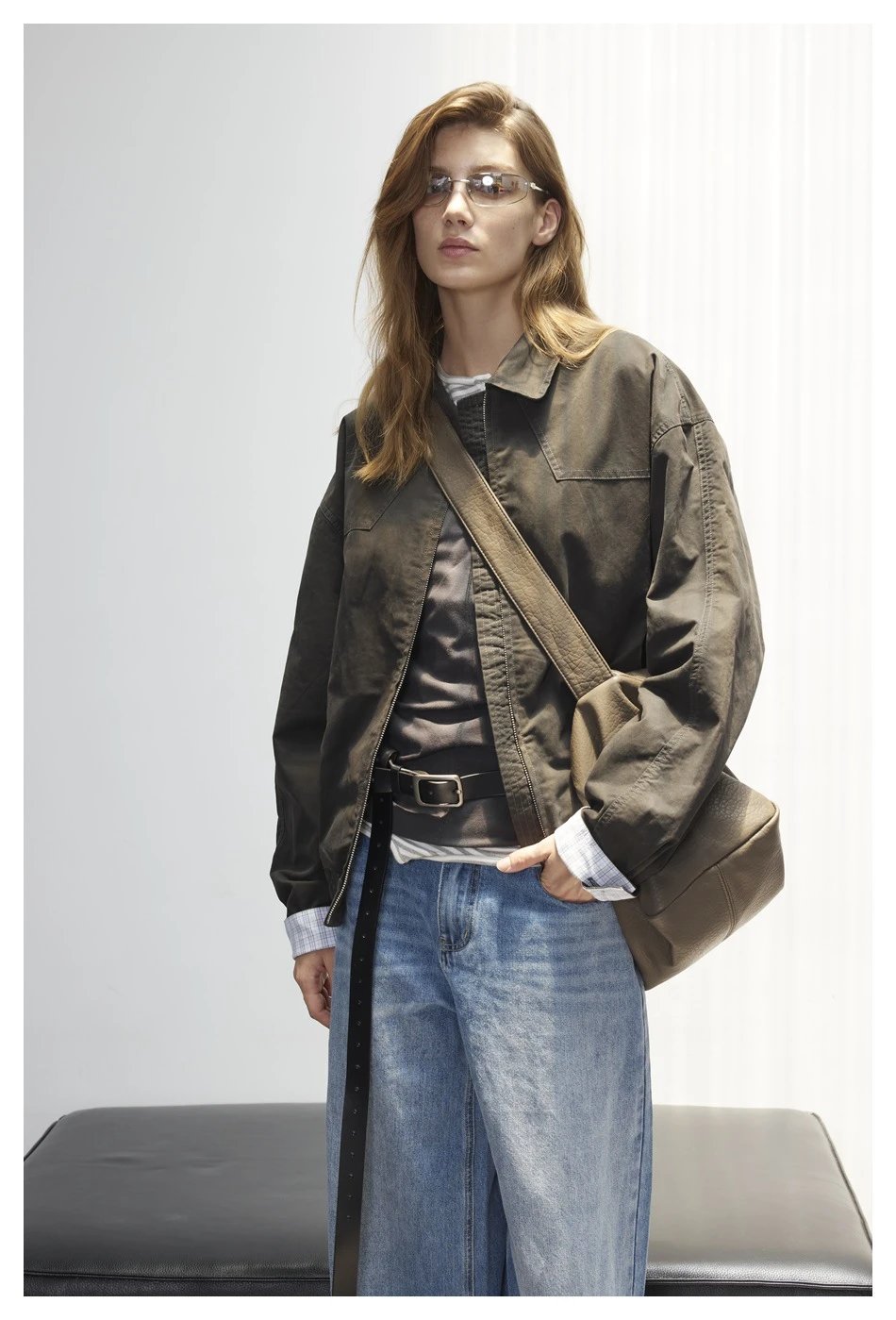 Retro Cleanfit Unisex Spring Fall Workwear Jacket Plaid Lined Obsidian - Gallery Image 1 - Detailed View