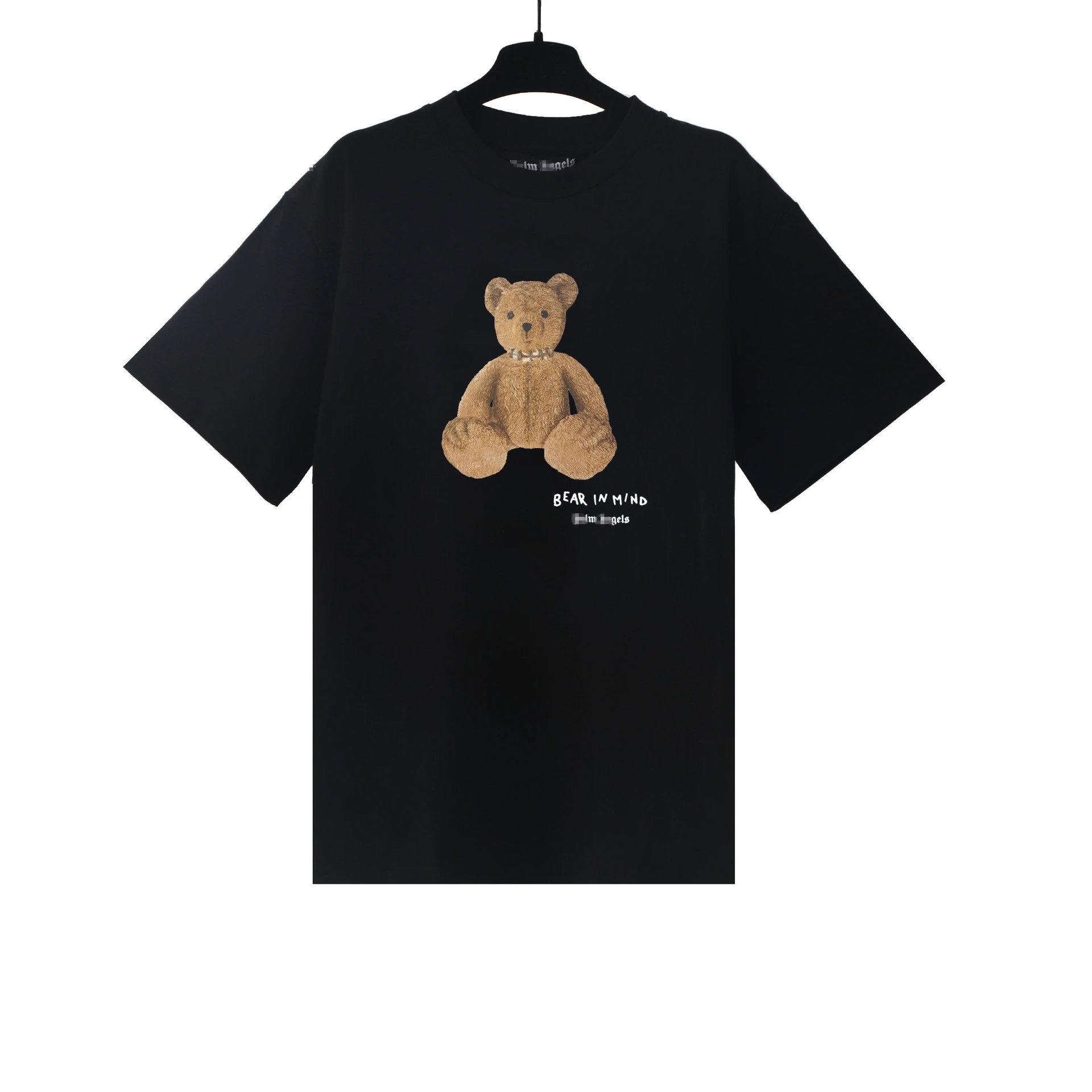 Street Style Teddy Print Cotton T-Shirt Jet Black - Palm Angels - Cnfans - $20.65